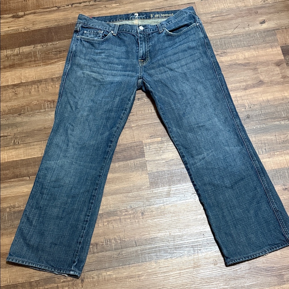 7 For All Mankind Relaxed Fit Dark Blue Jeans